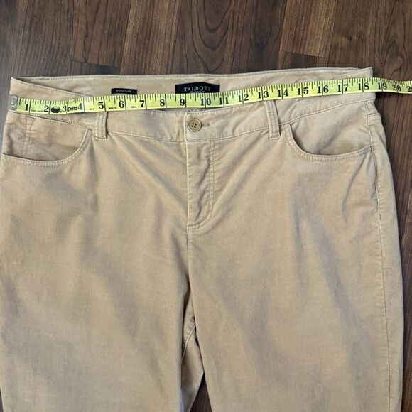 Talbot's Stretch Corduroy Straight Leg Pants 16 Tan Classic Preppy Trousers - Picture 5 of 9